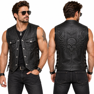 Chaleco de Motociclista Personalizado al por Mayor para Hombre, Chaleco sin Mangas para Motociclismo, Ropa para Club de Motociclistas, Chaleco para Motociclismo al Aire Libre, Marca Personalizada - Product Image 1