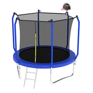 Trampolino da Esterno 10FT con Canestro da Basket, Approvato ASTM, Tipo Rinforzato, Giocattolo per Saltare con Rete di Protezione - Product Image 2