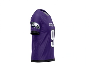 เสื้อฟุตบอลทีม Purple Eagles หมายเลขเก้า แบบสั่งทำพิเศษ โรงงานขายส่ง ผู้ผลิต OEM ชุดกีฬาแบบระบายอากาศ โพลีเอสเตอร์ - Product Image 3