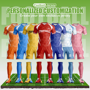 Camiseta de fútbol tailandesa de calidad, uniforme de fútbol personalizado para club, camiseta de fútbol sublimada, ropa deportiva de verano, equipaciones de fútbol para equipos. - Product Image 1