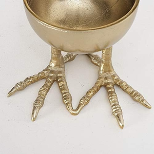 Bol décoratif artistique en or en forme de jambe de poulet, plat à pieds pour objets de luxe et décoration intérieure haut de gamme - Product Image 4