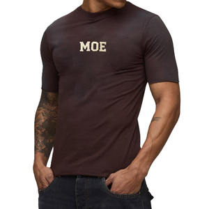 Camiseta de Hombre de Corte Atlético Ajustado, Tela Elástica de Algodón, Personalización de Marca en el Pecho, Fabricación al por Mayor OEM, Camisetas Unisex - Product Image 1