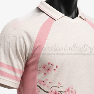 Camiseta de Fútbol Personalizada 100% Poliéster Rosa Blanco Sublimación Secado Rápido Transpirable Unisex Manga Corta Ropa Deportiva OEM ODM - Product Image 6