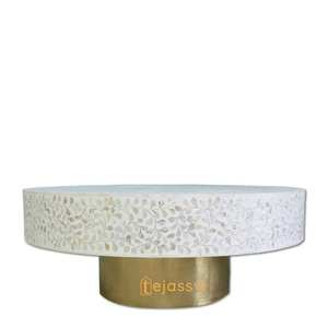 Table basse ronde la plus vendue avec incrustation MOP, design floral, table centrale, table de cocktail, mobilier moderne de luxe - Product Image 6