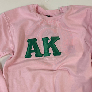 Sudadera personalizada AKA con cuello redondo y manga larga, bordado de hermandad, algodón, para mujer, con collage de parafernalia griega - Product Image 5