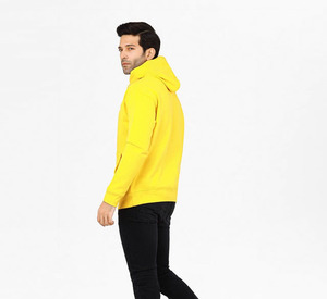 เสื้อฮู้ดสีเหลืองสำหรับผู้ชาย ทรงปกติ ผ้าฝ้ายเฟรนช์เทอร์รี่ สวมใส่สบายๆ ในฤดูใบไม้ร่วง - Product Image 5