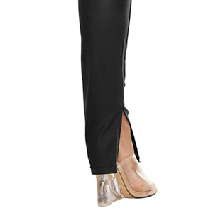 Leggings en cuir pour femmes, vente en gros, pantalons en similicuir taille haute extensibles, coupe ajustée, fabricant OEM ODM, marque privée - Product Image 5