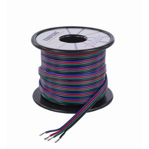 Cavo di Prolunga RGB da 40 Piedi con Luci a 4 Colori, Cavo Elettrico a 4 Pin 20 AWG per Striscia LED Singola, Bobina da 40 Piedi, Linea 4 - Product Image 1