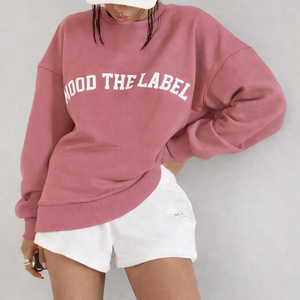 Conjunto Casual de Punto para Mujer, Sólido, por Encima de la Rodilla, Transpirable, con Sudadera de Cuello Redondo y Pantalones Cortos de Spandex y Poliéster - Product Image 2