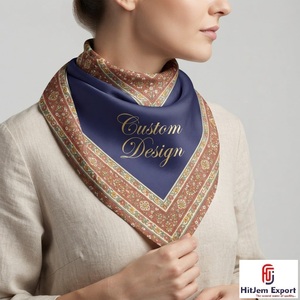 Pañuelo Cuadrado de Seda con Estampado Personalizado a la Moda, Fabricante y Proveedor Textil de Marca Privada OEM ODM - Product Image 4