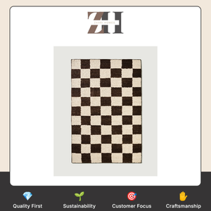 Luxury Checker <b>Flat</b> Weave Wool <b>Rug</b> Handcrafted Modern Area <b>Rug</b> For Home Hotel And Commercial Interiors - Product Image 6