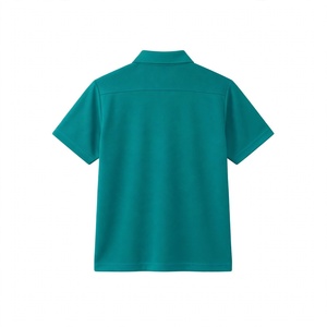 Men Short Sleeve Polo Shirt Casual Plain Cotton Blend Turn Down Collar Green Summer Daily Wear Office Business <b>Top</b> - Product Image 2
