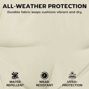 Cuscini per Sdraio da Esterno Bianco Crema 26 X 80 con Lacci, 4 Cuscini Spessi per Chaise Longue da Patio - Product Image 5