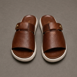 High Quality Genuine Leather Mens Slippers Foam Midsole <b>Rubber</b> Outsole Slip Resistant Casual Summer Comfortable 2026 Slip-on - Product Image 1