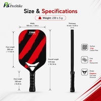 Pala de Pickleball de Fibra de Carbono T700, Núcleo de Panal de PP de 14mm, Diseño sin Bordes con Acabado Arenado para Entrenamiento, Logotipo Personalizado, Venta al por Mayor