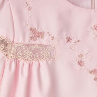 Robe classique vintage pour bébé fille de haute qualité, broderie machine, rose, manches courtes, robe Malie pour occasion spéciale