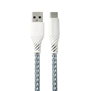 1M MFi Certified Leather Wire Charging Cable USB-A to USB-C Braided Metal Shielded for Mobile IOS iPod Car USB 2.0