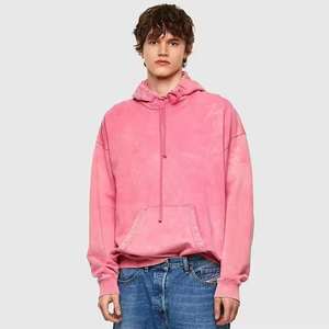 Sweats à capuche pour hommes tendance, surdimensionnés, en molleton 100% coton, écologiques, couleur rose unie, qualité supérieure - Product Image 1