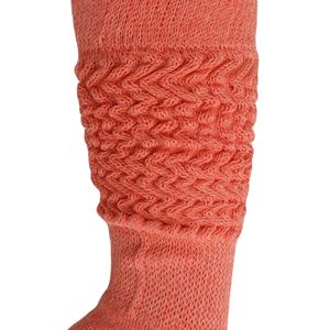 Calze da donna in cotone arancione chiaro al ginocchio pesanti 2 paia di scarpe da 5 a 10 - Product Image 6