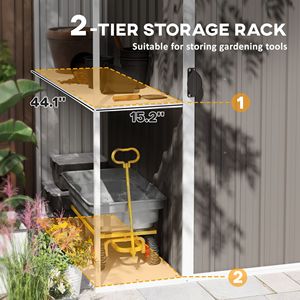 Casetta da Giardino in Metallo 6FT X 4FT Grigio Caldo con Prese d'Aria e Porta Lucchettabile per Giardino, Cortile e Patio, Struttura in Legno e Plastica - Product Image 4