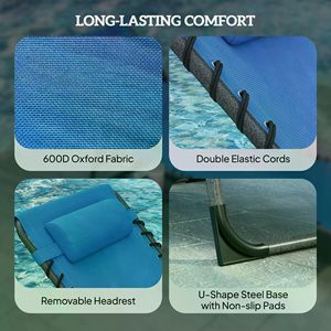 Sdraio Pieghevoli Moderne con Telaio in Alluminio e Cuscino in Olefin per Arredamento Esterno, Patio, Hotel e Bordo Piscina - Product Image 5