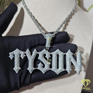 Pendentif Iced Out King avec diamants de laboratoire, collier à maillons cubains, bijoux streetwear hip-hop - Product Image 5