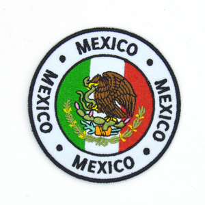 Mexico National Emblem Embroidered Patch Round <b>Design</b> with Eagle and Flag Colors - Product Image 3