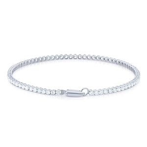 Pulsera de Diamantes Cultivados en Laboratorio de 1.9 CT, Certificada por IGI, Diseño Delgado y Minimalista, Oro Blanco de 10KT, para Boda, Compromiso o Uso Diario - Product Image 2
