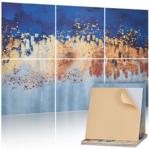 Lot de 6 panneaux acoustiques Art Déco auto-adhésifs de 70,87 x 47,24 x 0,4 pouces, dalles murales insonorisantes décoratives, absorption acoustique - Product Image 2