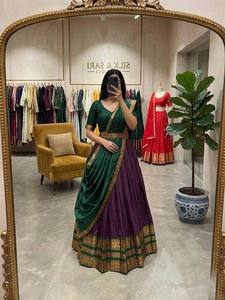 Lehenga choli ชุดแบบดั้งเดิมใต้เกรซ lehenga วัดความงาม lehenga choli ชุดผ้าไหมใต้สง่างาม - Product Image 3