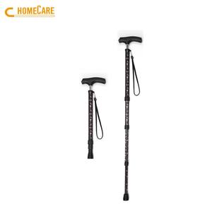 Bastón Plegable de Aluminio OEM de 5 Secciones con Mango de Madera y Punta de Goma, Capacidad de 250 lb - Bastón Ultraligero para Personas Mayores - Product Image 1