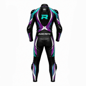 Traje de cuero para motocicleta al por mayor, nuevo, de buen material, ropa de carreras, talla y color personalizados, resistente al viento, transpirable, talla grande, para invierno. - Product Image 2