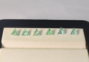 Saphir vert de laboratoire Corindon 8 mm facetté en forme de trion, qualité AAA, pierres précieuses en vrac pour la fabrication de bijoux de luxe, pierres de naissance de septembre - Product Image 6