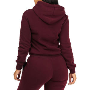 Unisex <b>Hooded</b> Tracksuit Full Sleeve Solid Color Streetwear Sweatshirt Pants Set Side Pockets Zipper Fly Customized Colors - Product Image 2