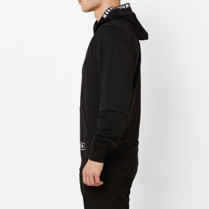 Conjunto Deportivo con Capucha para Hombre, Color Negro, con Estampado 'Never Back Down', Estilo Urbano, Corte Regular, Sudadera y Pantalones de Poliéster - Product Image 3