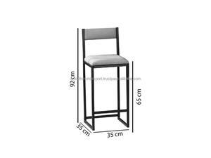 Modern Leather Dining Chair Handmade Leather Cushion Footrest Designer Upholstered Foot Stool Metal Legs Home Bar <b>Foldable</b> - Product Image 5