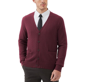 Suéter tipo cárdigan clásico de punto con botones para hombre - Product Image 5