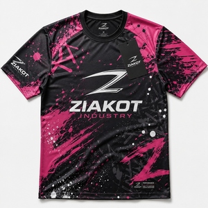 Camiseta Deportiva ZIAKOT para Hombre, Diseño Nuevo, Estampado de Grafiti Personalizado, Negro-Rosa Medio, con Diseño 3D - Product Image 1