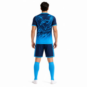 Conjunto de Camiseta de Fútbol con Estampado de Águila Azul para Hombre, Secado Rápido, Absorbe la Humedad, Manga Corta, Diseño Sublimado, Uniformes de Fútbol - Product Image 4