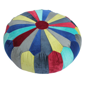 Luxury Multi Color Velvet Patchwork <b>Pouf</b> Handmade Indian Decorative Ottoman <b>Poufs</b> - Product Image 4