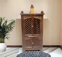 Armoire de rangement moderne en bois massif, écologique, pour Pooja Mandir |   Temple domestique sur pied pour appartement, villa, école |   Jodhpur