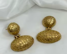 Conjunto Rajwadi chapado en oro elegante de lujo para mujer, collar clásico de Polki con pendientes, joyería de boda de diseñador - Product Image 2