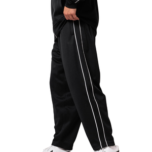 Pantalon de survêtement streetwear personnalisé pour homme, coupe ample à jambe large, avec passepoil latéral, taille à cordon de serrage et ourlet ouvert, Fournisseur d'usine de vêtements OEM - Product Image 5