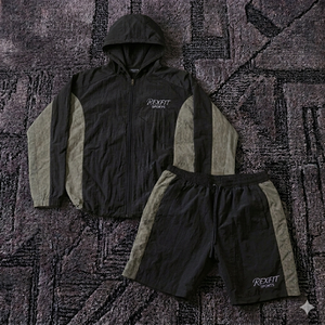 Conjunto Deportivo Corto Rexfit de Alta Calidad para Hombre, Chaqueta Cortavientos con Cierre Completo, Conjunto Deportivo con Impresión Personalizada al por Mayor - Product Image 5