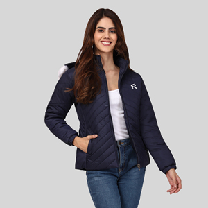 Veste bomber en laine imprimée élégante pour femmes, nouveau design, coupe moderne, capuche, doublure en laine à séchage rapide, veste d'hiver - Product Image 2