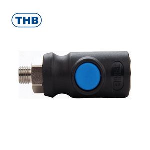 ข้อต่ออัดอากาศแบบกดไนลอน THB ชนิดอเมริกัน ความดันสูง พร้อมเกลียว NPT ตัวผู้ ขนาด 3/8 นิ้ว - Product Image 1