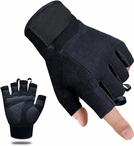 Guantes de Ejercicio de Medio Dedo, Microfibra, para Levantamiento de Pesas, Ciclismo, Gimnasio, Transpirables, Antideslizantes, con Soporte para Muñeca, para Hombres y Mujeres, Entrenamiento - Product Image 1