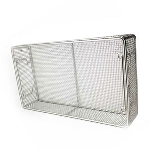 B2B Wholesale Professional Mesh Tray Lid 250x170x70mm Stainless Steel Manual Sterilization Basket Instrument Set By Dentavex - Product Image 1