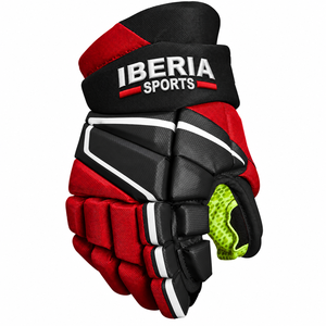 IBERIA Premium Black <b>Red</b> Ice Hockey <b>Gloves</b> with Protective Padding Hockey Player <b>Gloves</b> Custom OEM Wholesale - Product Image 2