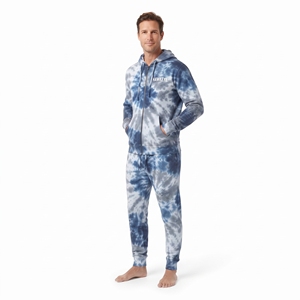 Conjunto deportivo Tie Dye Streetwear con sudadera con capucha y cremallera completa y pantalones jogger para hombre, corte regular, logotipo bordado personalizado - Product Image 5